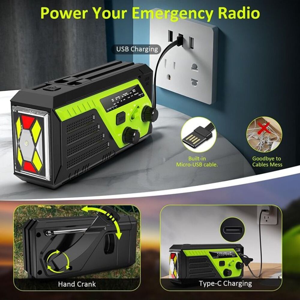 Weather Radio 22000mWh AM FM NOAA Emergency Radio - Picture 6 of 9